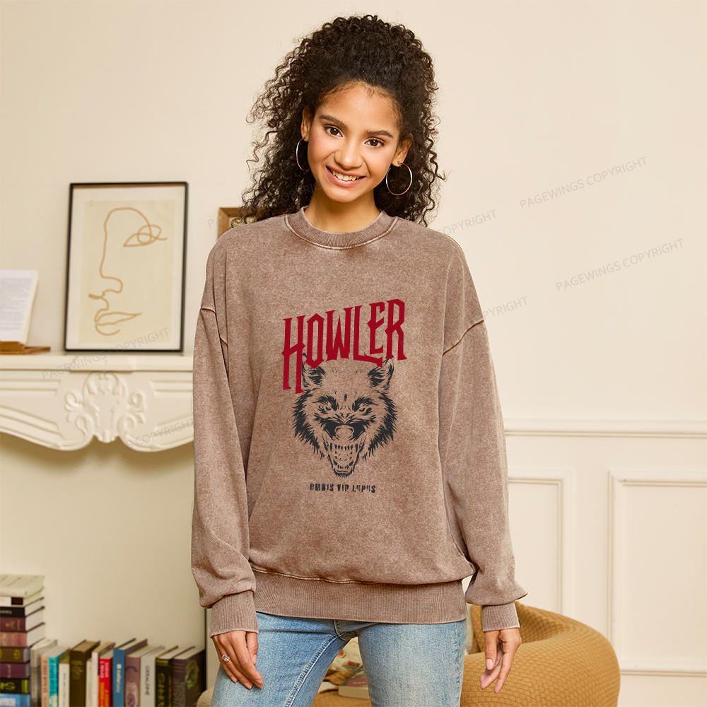 Pagewings Howler Unisex Washed Sweatshirt