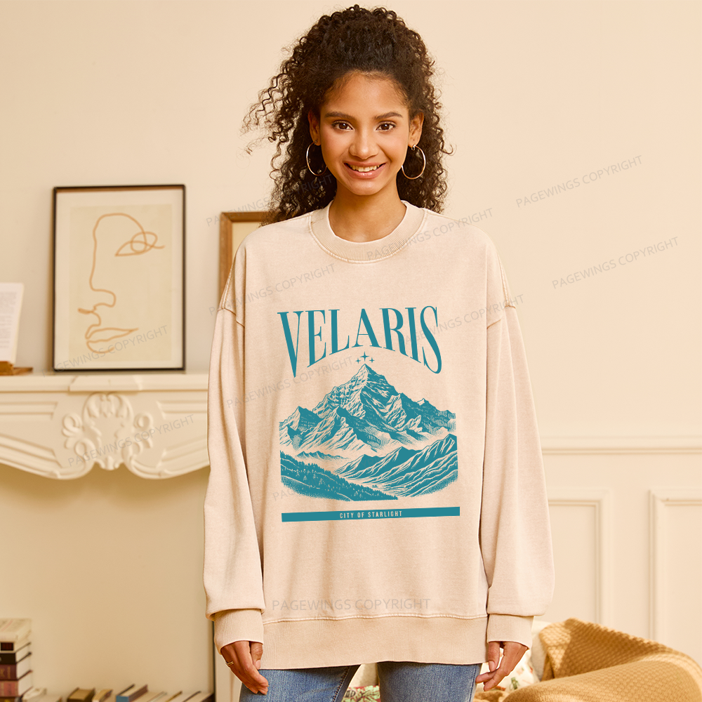 Pagewings Velaris Acotar Unisex Washed Sweatshirt