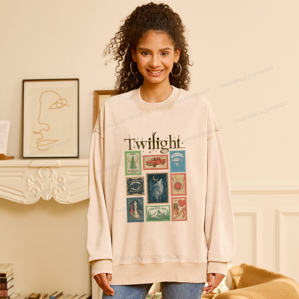 Pagewings Romance Book Lover Unisex Washed Sweatshirt