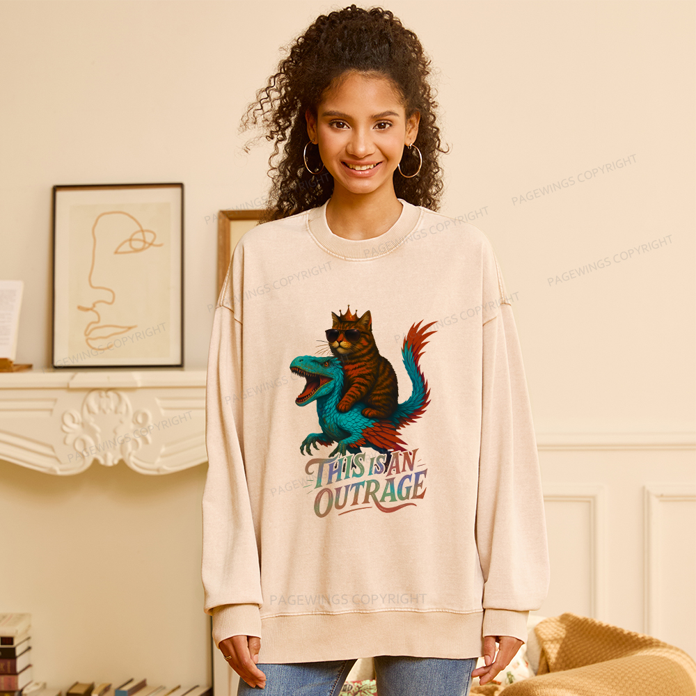 Pagewings Vintage Book Lover Princess Unisex Washed Sweatshirt