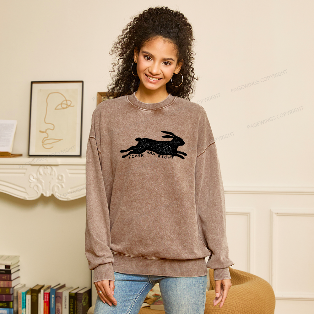 Pagewings Fiver Was Right  Unisex Washed Sweatshirt