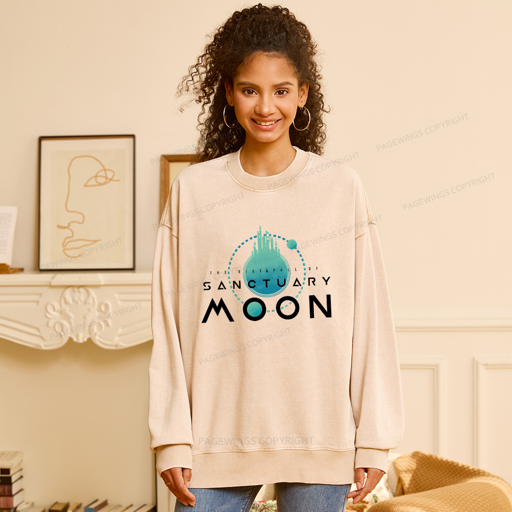 Pagewings Sanctuary Moon Unisex Washed Sweatshirt