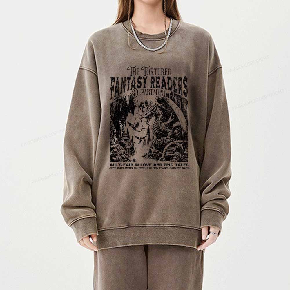 Pagewings Fantasy Reader Shirt Unisex Washed Sweatshirt