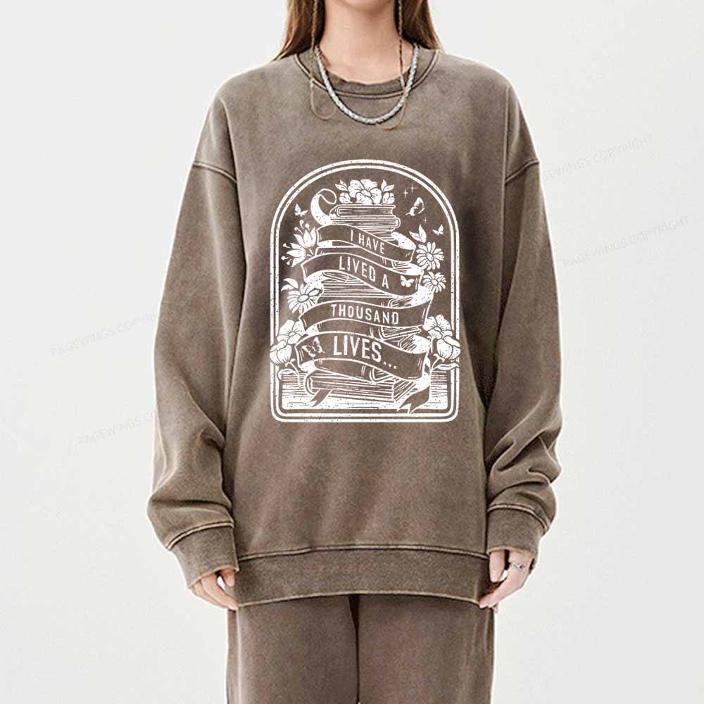 Pagewings Literature Shirt for Bibliophiles Unisex Washed Sweatshirt