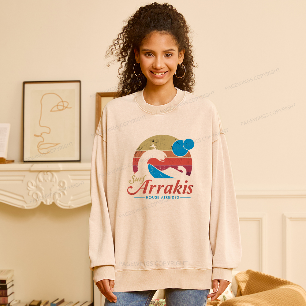 Pagewings Visit Arrakis Unisex Washed Sweatshirt