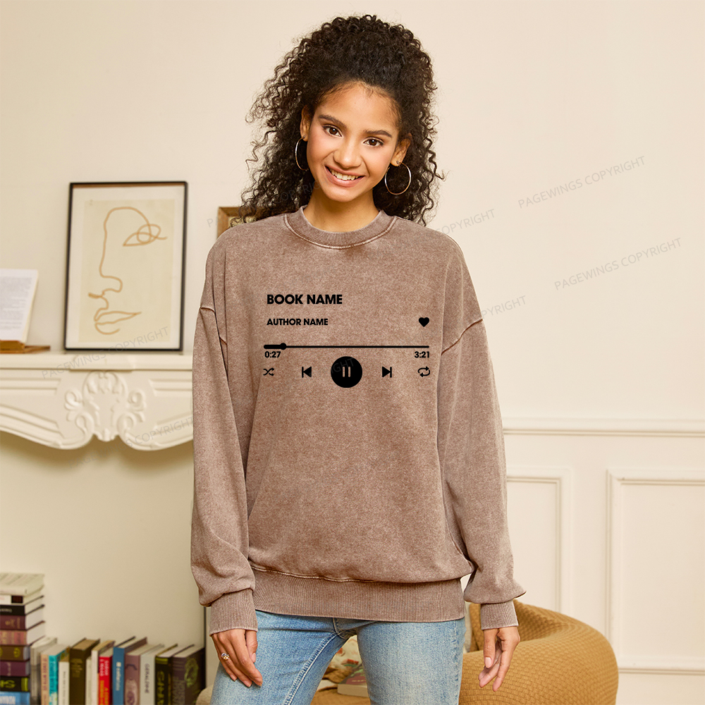 Pagewings Personalized Book Name Unisex Washed Sweatshirt