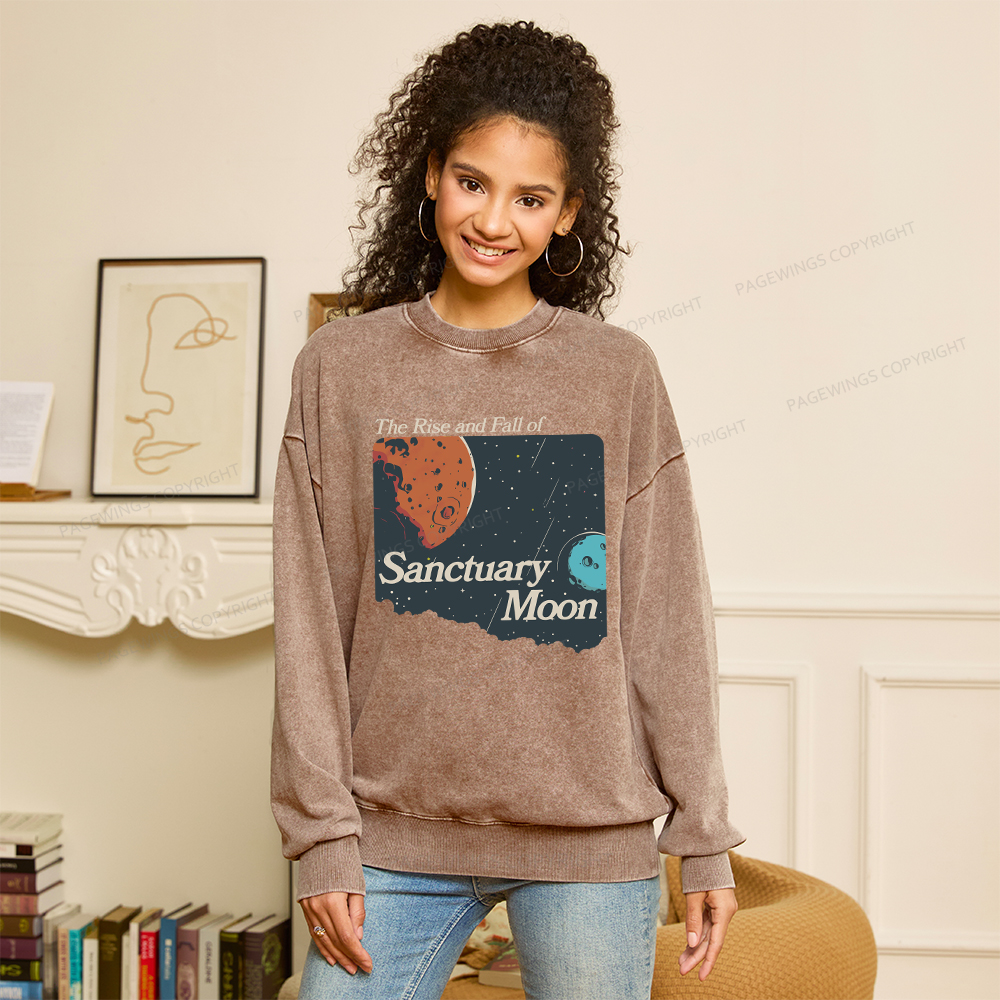 Pagewings Sanctuary Moon Unisex Washed Sweatshirt