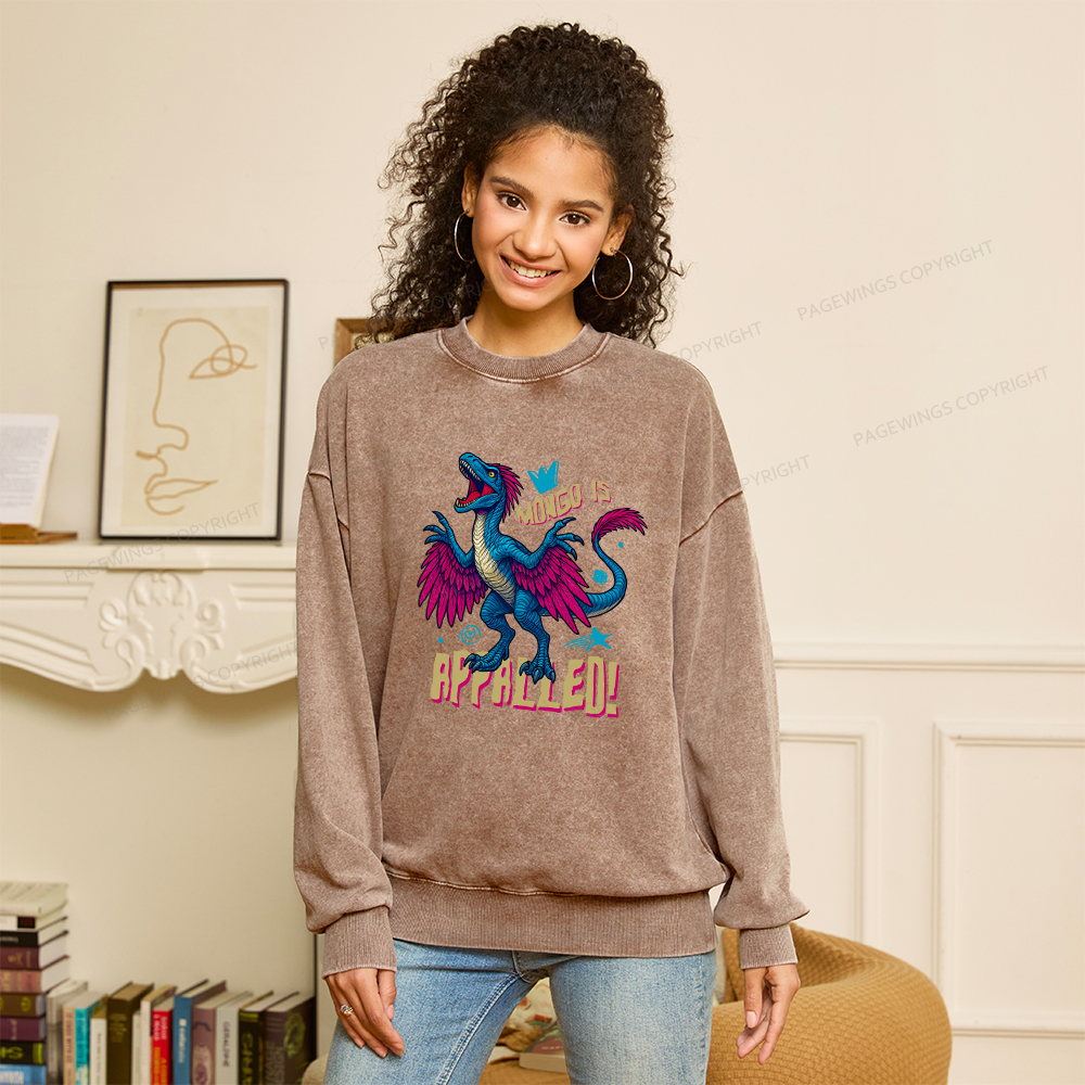 Pagewings Mongo is Appalled Unisex Washed Sweatshirt