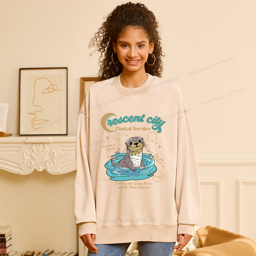 Pagewings Crescent City Postal Service Unisex Washed Sweatshirt