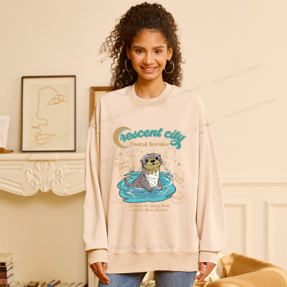 Pagewings Crescent City Postal Service Unisex Washed Sweatshirt
