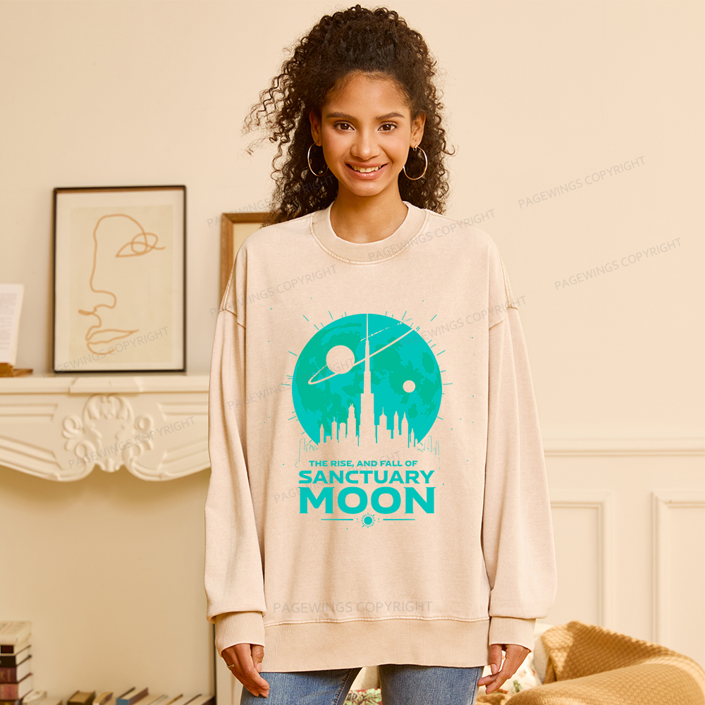 Pagewings Sanctuary Moon Unisex Washed Sweatshirt