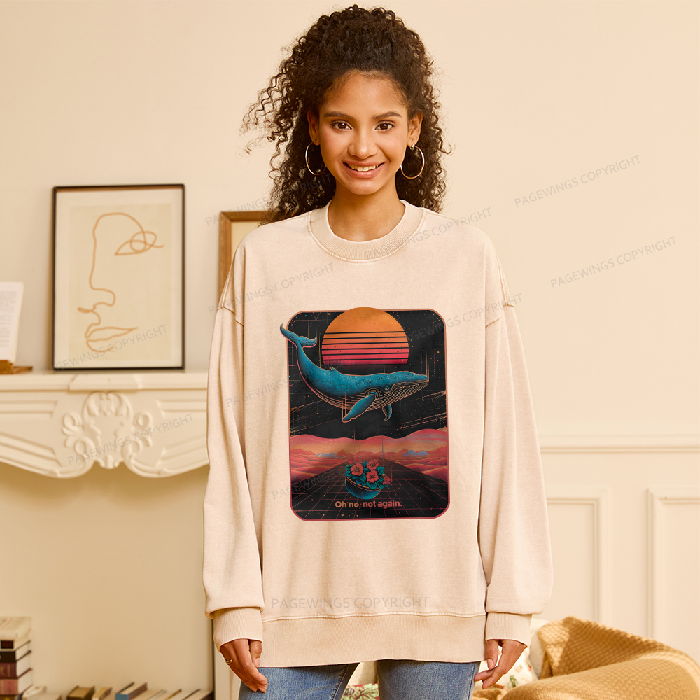 Pagewings Oh No Not Again Unisex Washed Sweatshirt