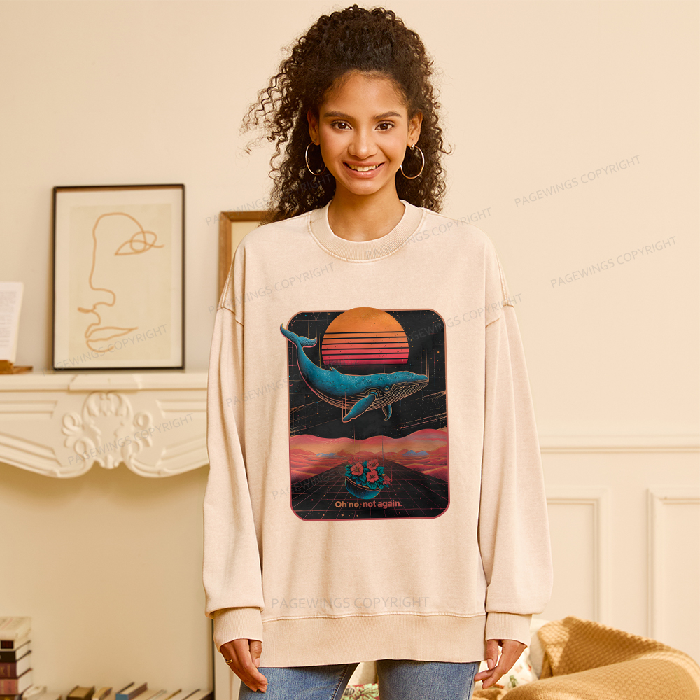 Pagewings Oh No Not Again Unisex Washed Sweatshirt