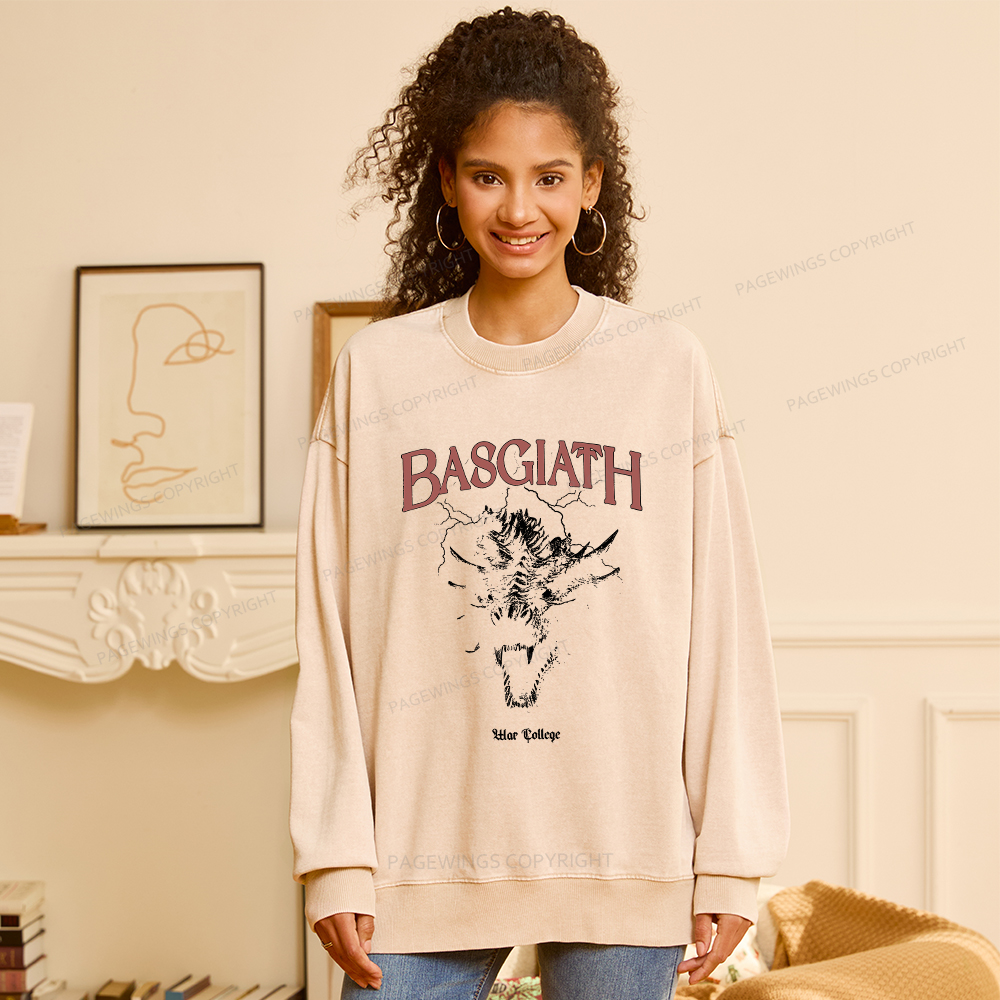 Pagewings Basgiath war college Unisex Washed Sweatshirt