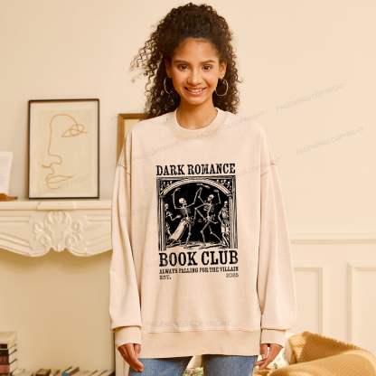 Pagewings Dark Romance Book Club Unisex Washed Sweatshirt
