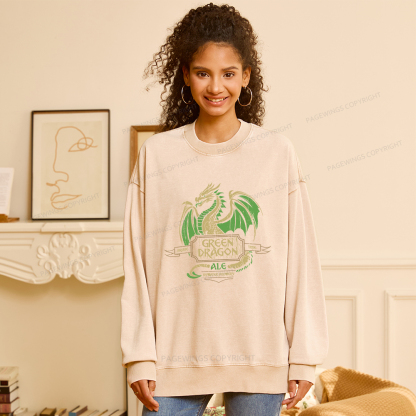 Pagewings Green Dragon Ale Unisex Washed Sweatshirt