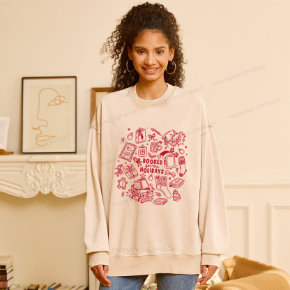 Pagewings Booked For The Holidays Unisex Washed Sweatshirt