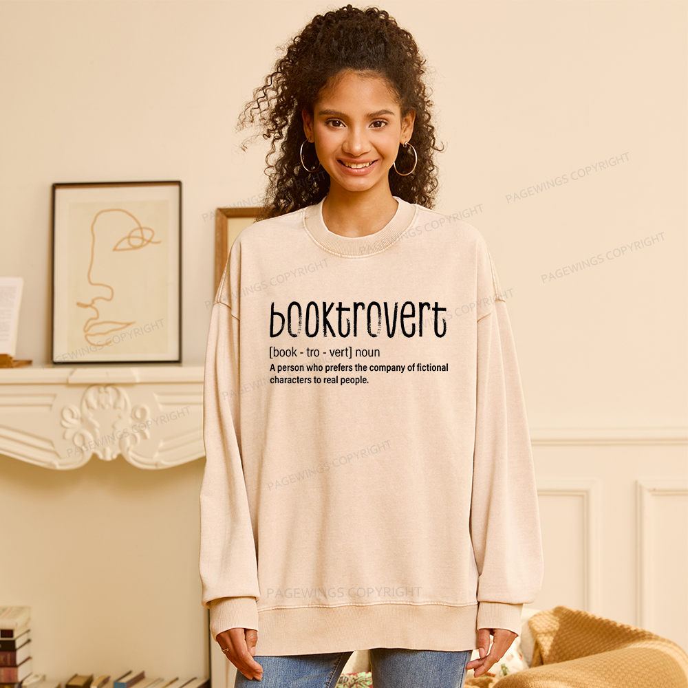 Pagewings Booktrovert Unisex Washed Sweatshirt