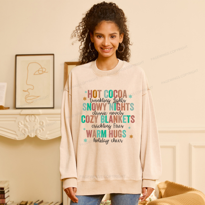 Pagewings Cozy Season Classic Novels Unisex Washed Sweatshirt