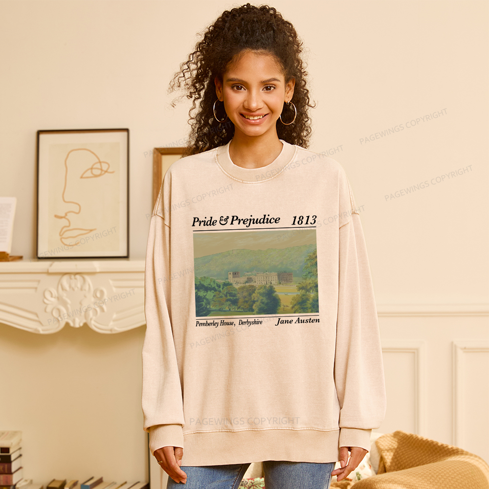 Pagewings Pemberley House Unisex Washed Sweatshirt