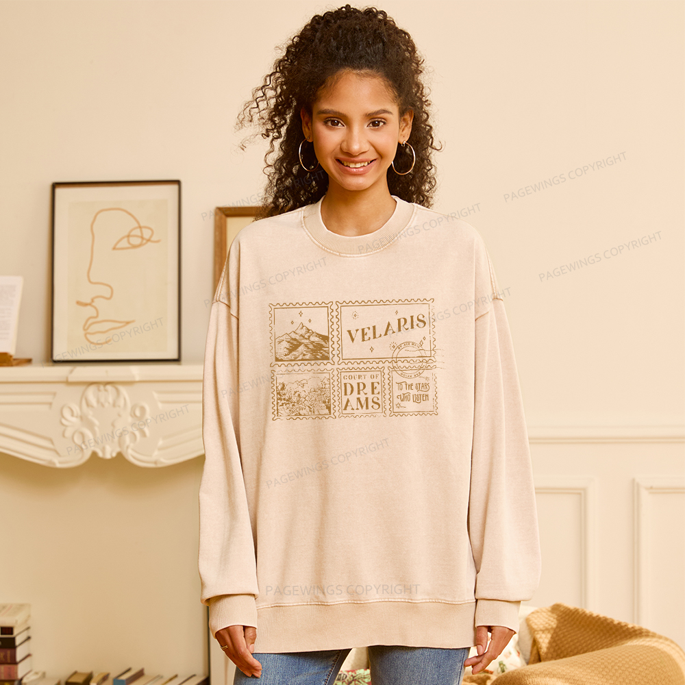 Pagewings Velaris Acotar Unisex Washed Sweatshirt