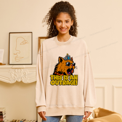 Pagewings This is an Outrage Unisex Washed Sweatshirt