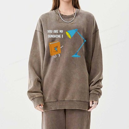 Pagewings You Are My Sunshine book Unisex Washed Sweatshirt