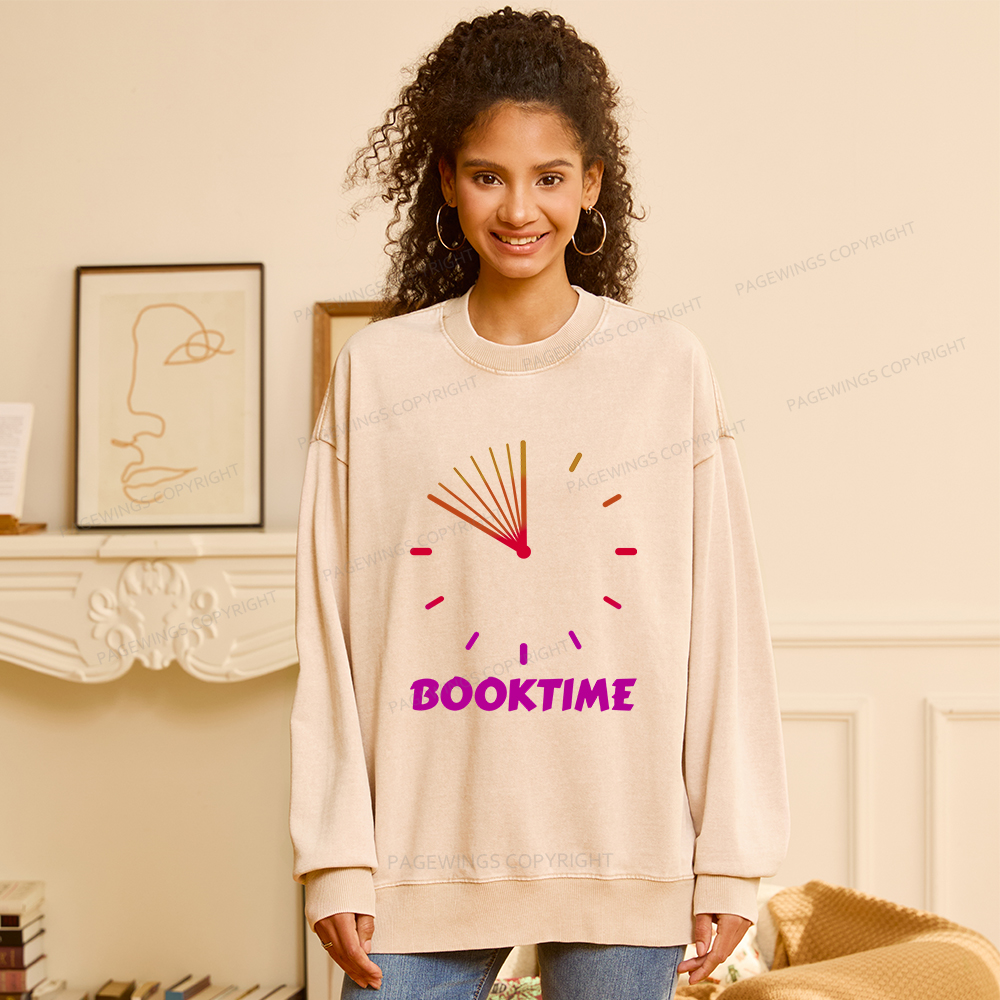 Pagewings Booktime Unisex Washed Sweatshirt