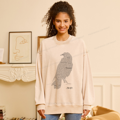 Pagewings The Raven Unisex Washed Sweatshirt