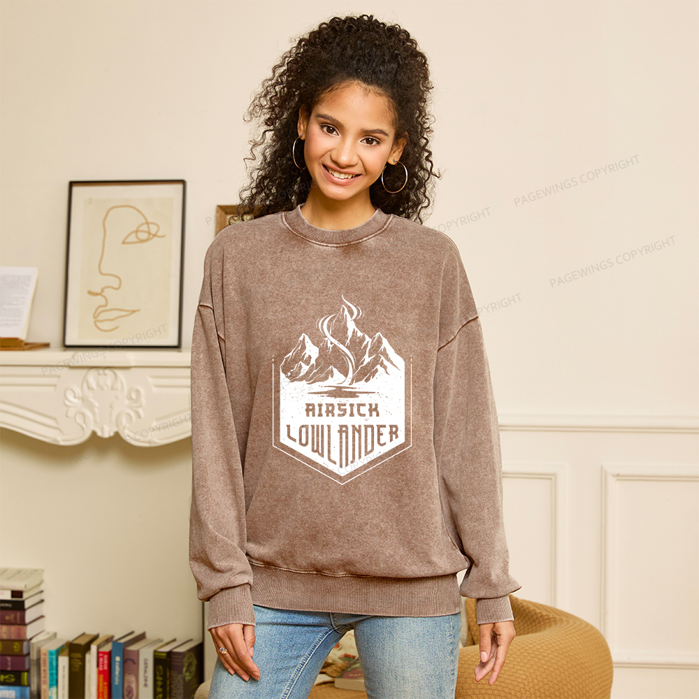 Pagewings Airsick Lowlander Unisex Washed Sweatshirt