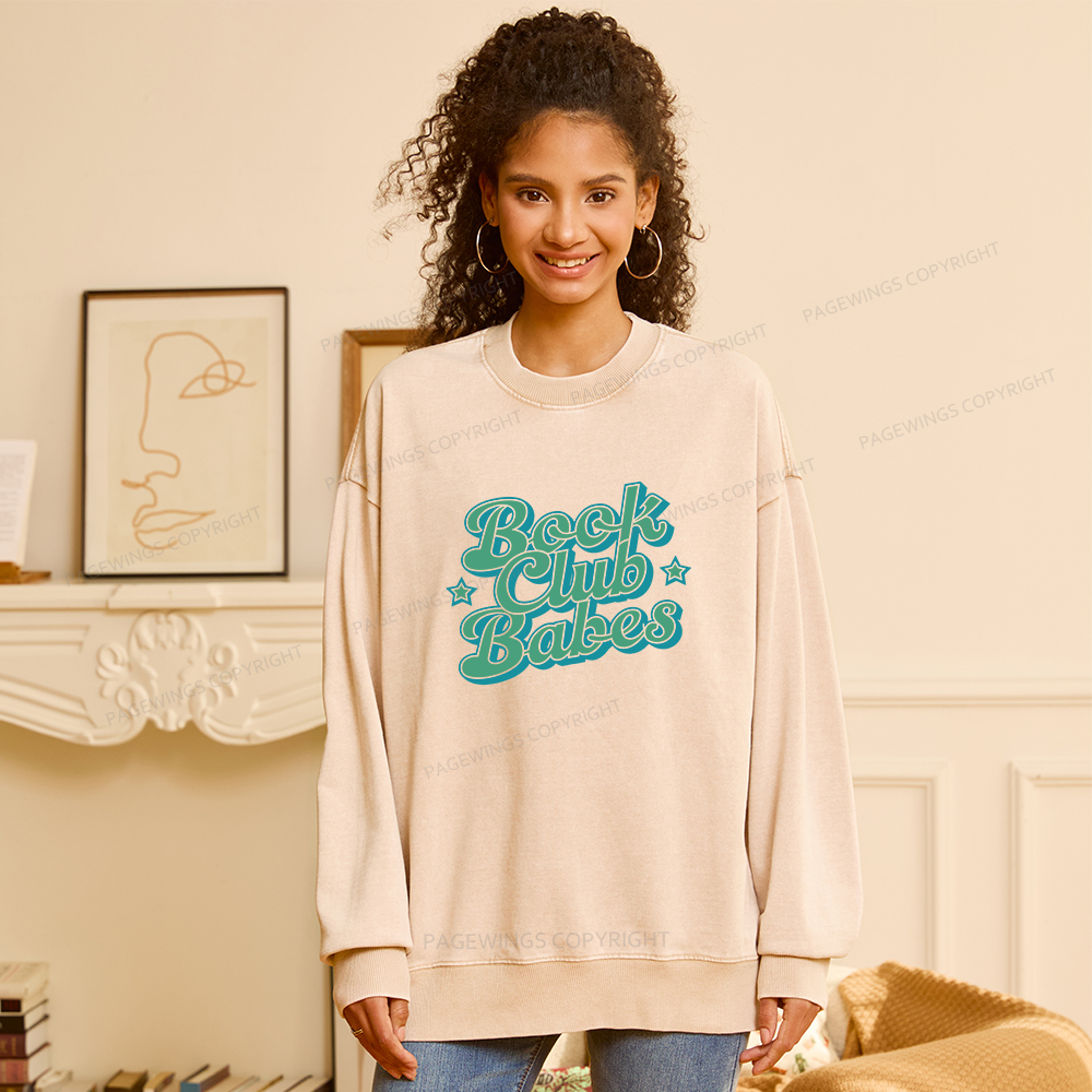Pagewings Book Club Babes Unisex Washed Sweatshirt
