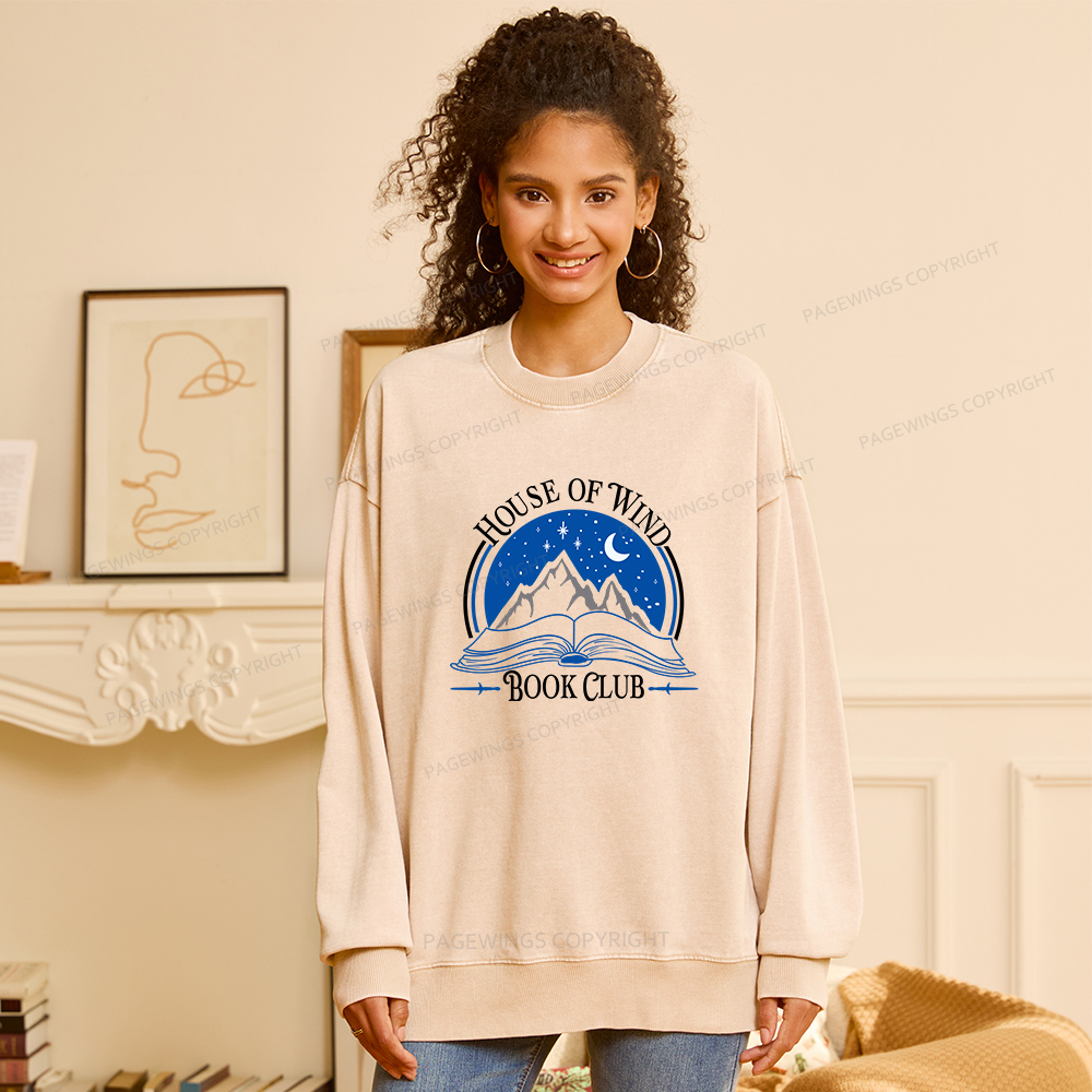 Pagewings House of Wind Book Club Unisex Washed Sweatshirt