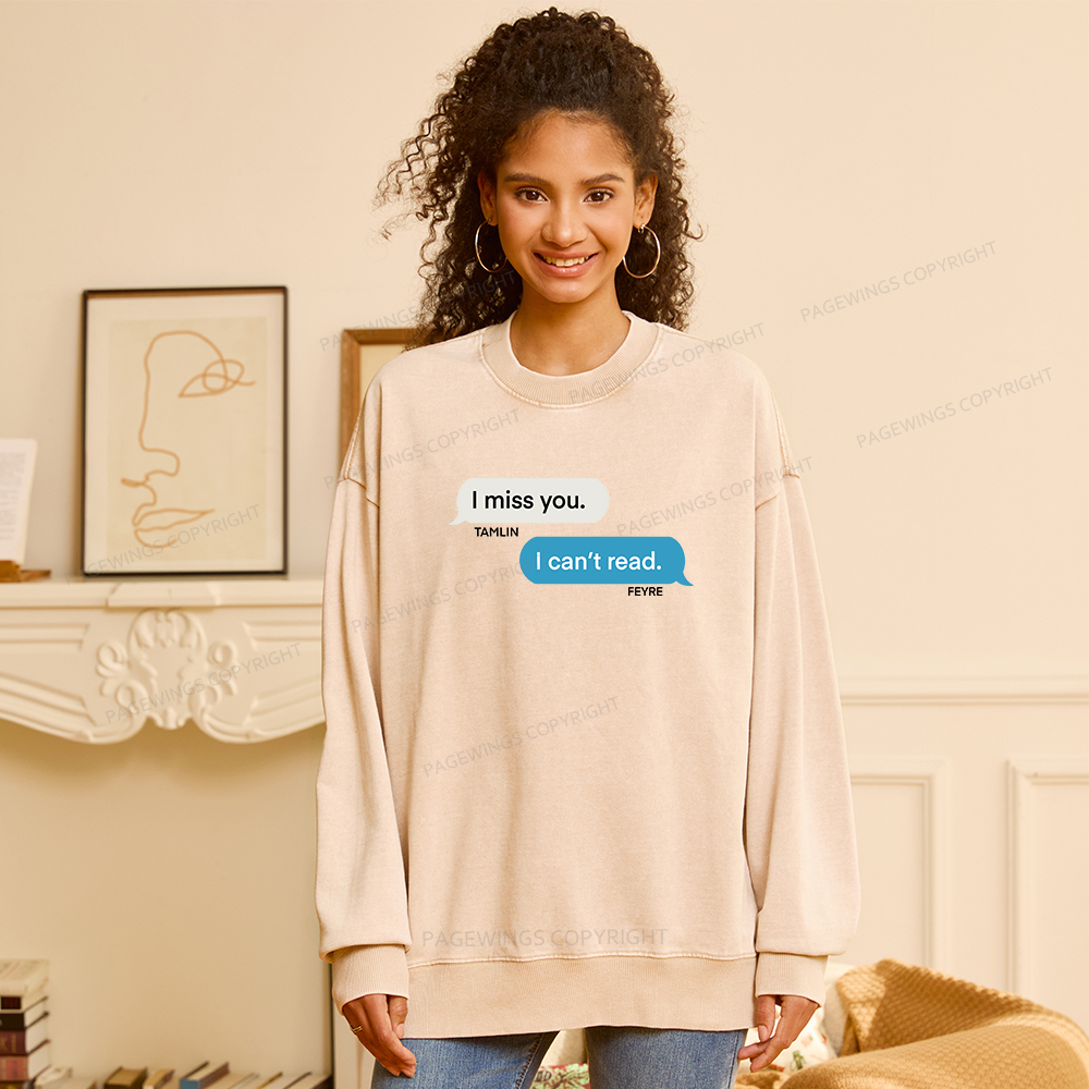 Pagewings  Fantasy I Can’t Read Unisex Washed Sweatshirt