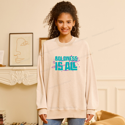 Pagewings Boldness Is All  Unisex Washed Sweatshirt