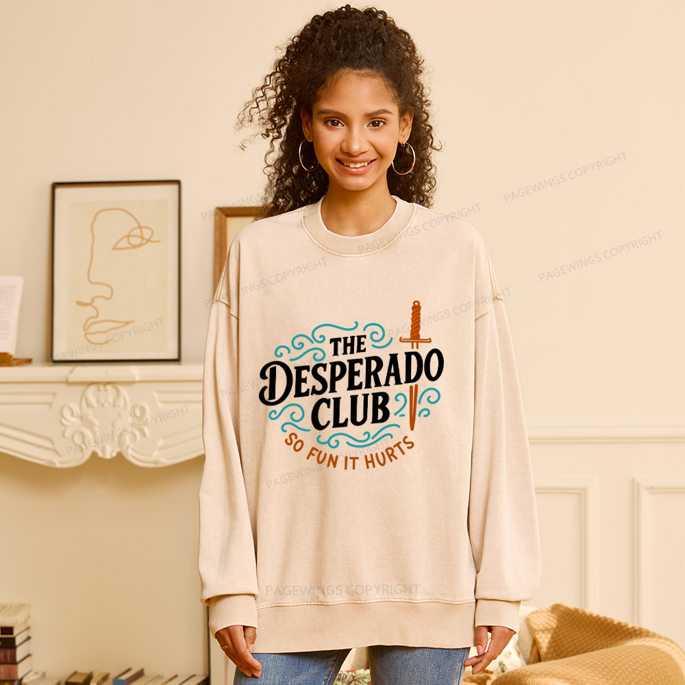 Pagewings The Desperado Club Unisex Washed Sweatshirt