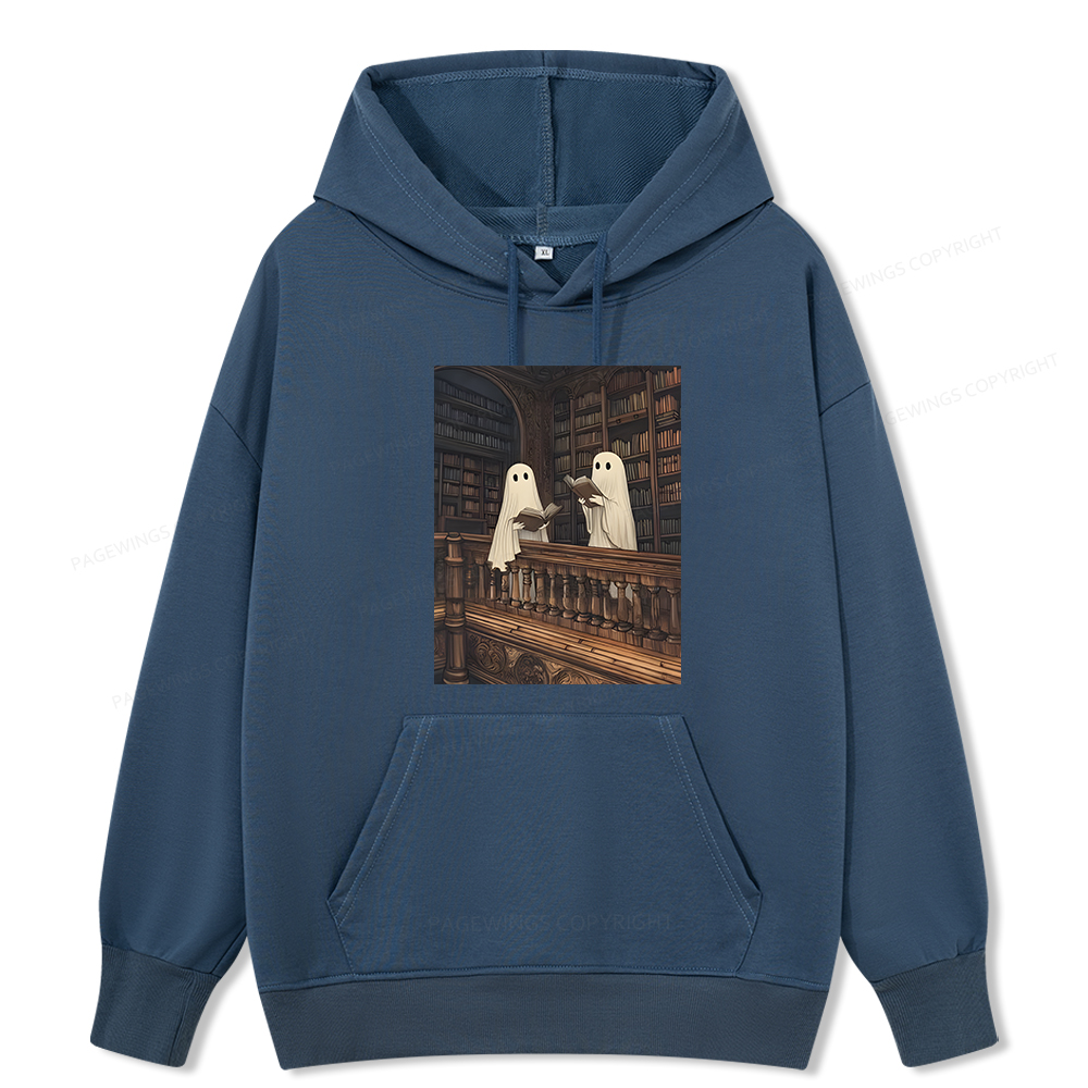 Pagewings Halloween Ghost Reading Unisex Classic Hoodie