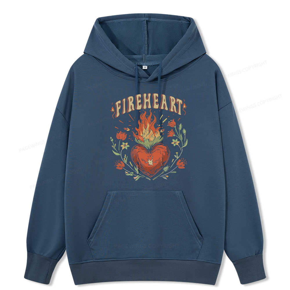 Pagewings Vintage Fire-heart Unisex Classic Hoodie
