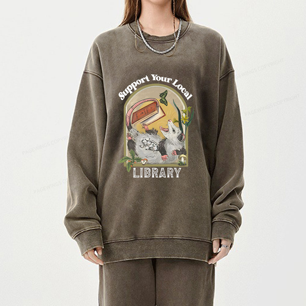 Pagewings Library Readers Make Leaders Jersey Short Sleeve Tee  Unisex Washed Sweatshirt