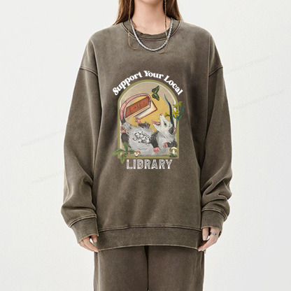 Pagewings Library Readers Make Leaders Jersey Short Sleeve Tee  Unisex Washed Sweatshirt