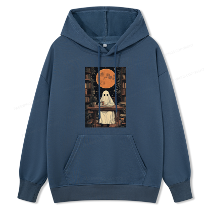 Pagewings Halloween Ghost Books Coffee Unisex Classic Hoodie