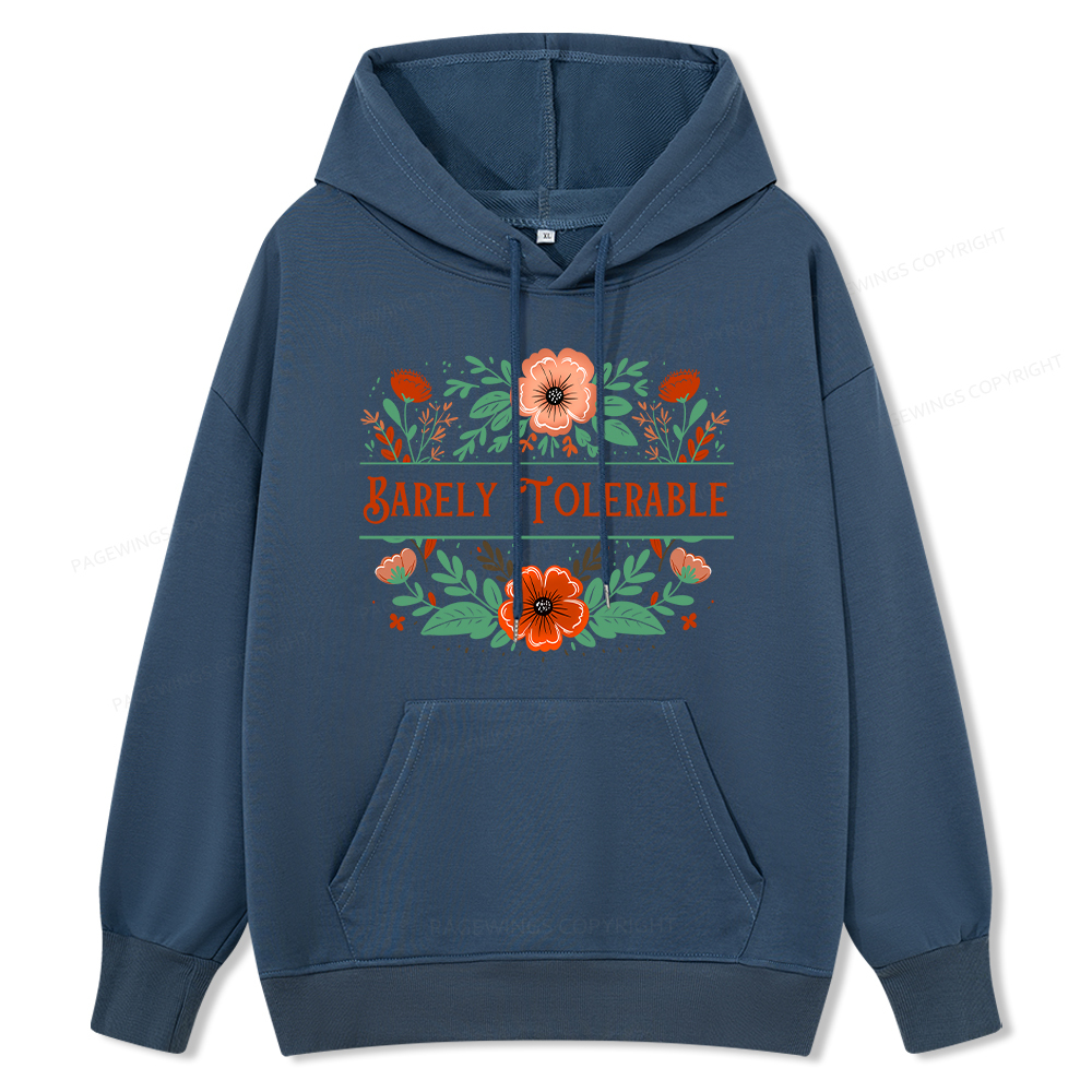 Pagewings Barely Tolerable Book Lover Bookish Unisex Classic Hoodie