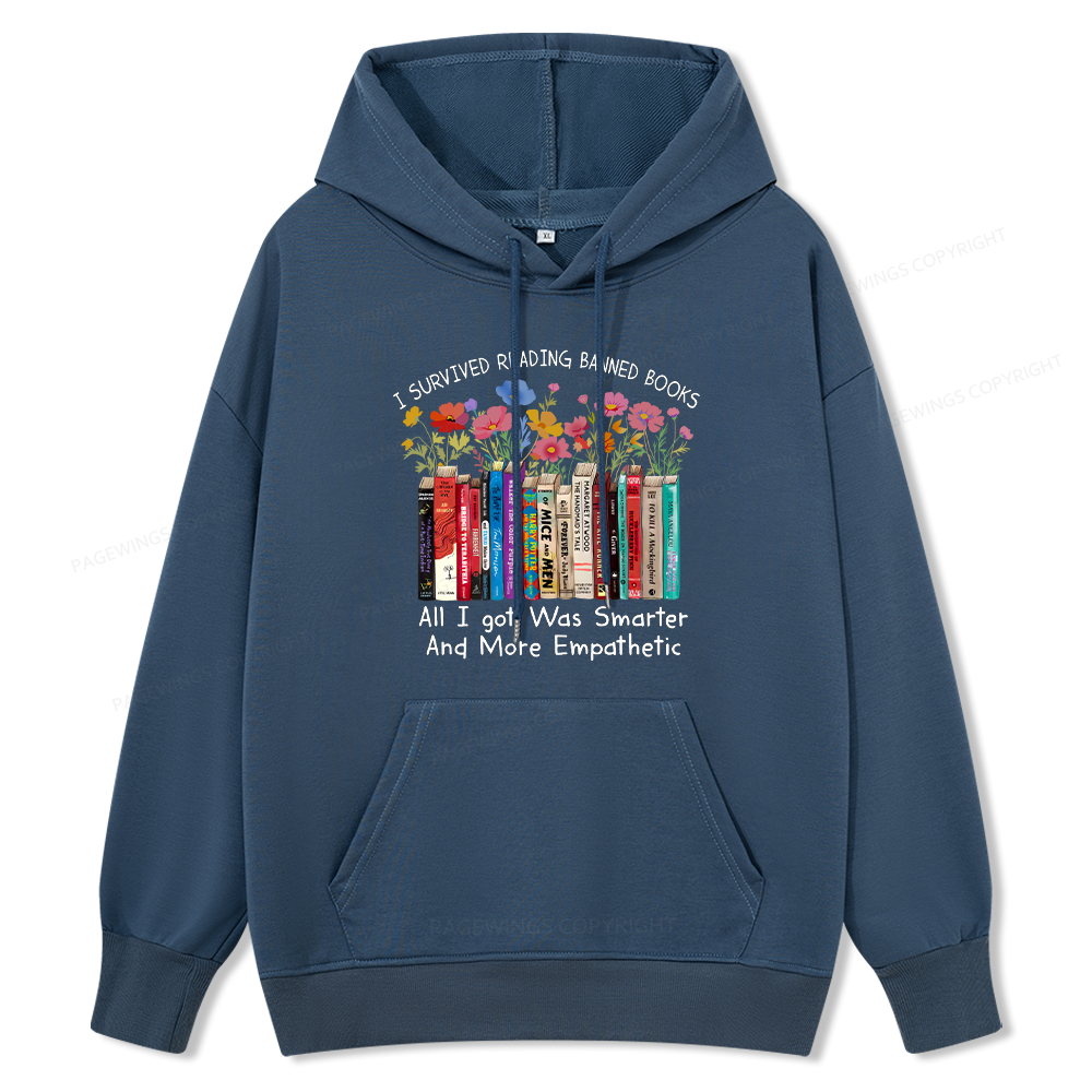 Pagewings Survived Banned Books Got Smarter Unisex Classic Hoodie