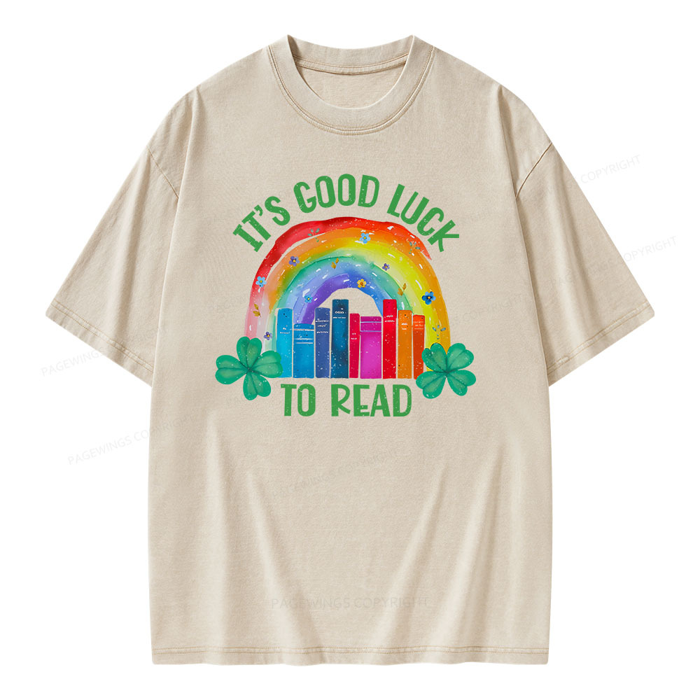 Pagewings It's Good Luck to Read Shirt, St. Patrick's Day Unisex Washed T-shirt