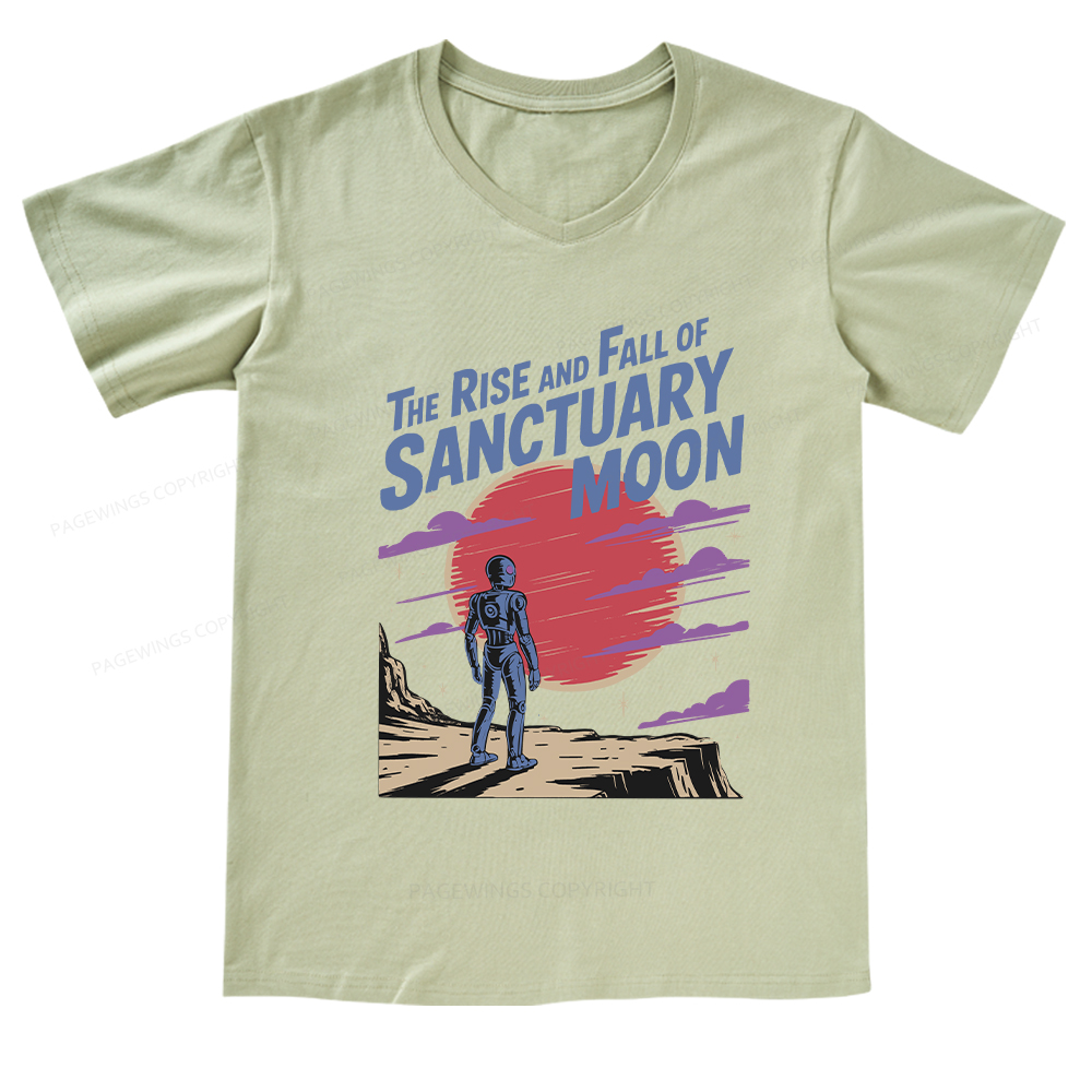 Pagewings The Rise And Fall Of Sanctuary Moon V-neck T-shirt