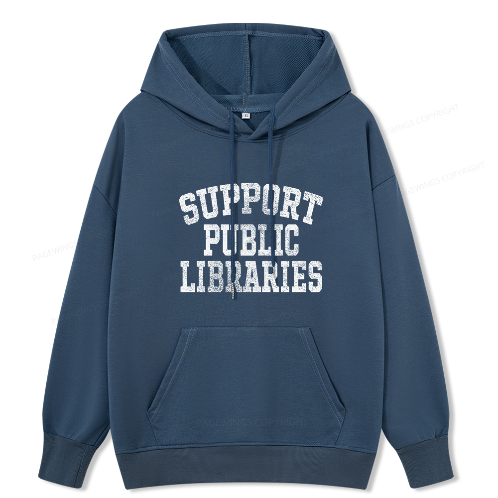 Pagewings Support Public Libraries Unisex Classic Hoodie