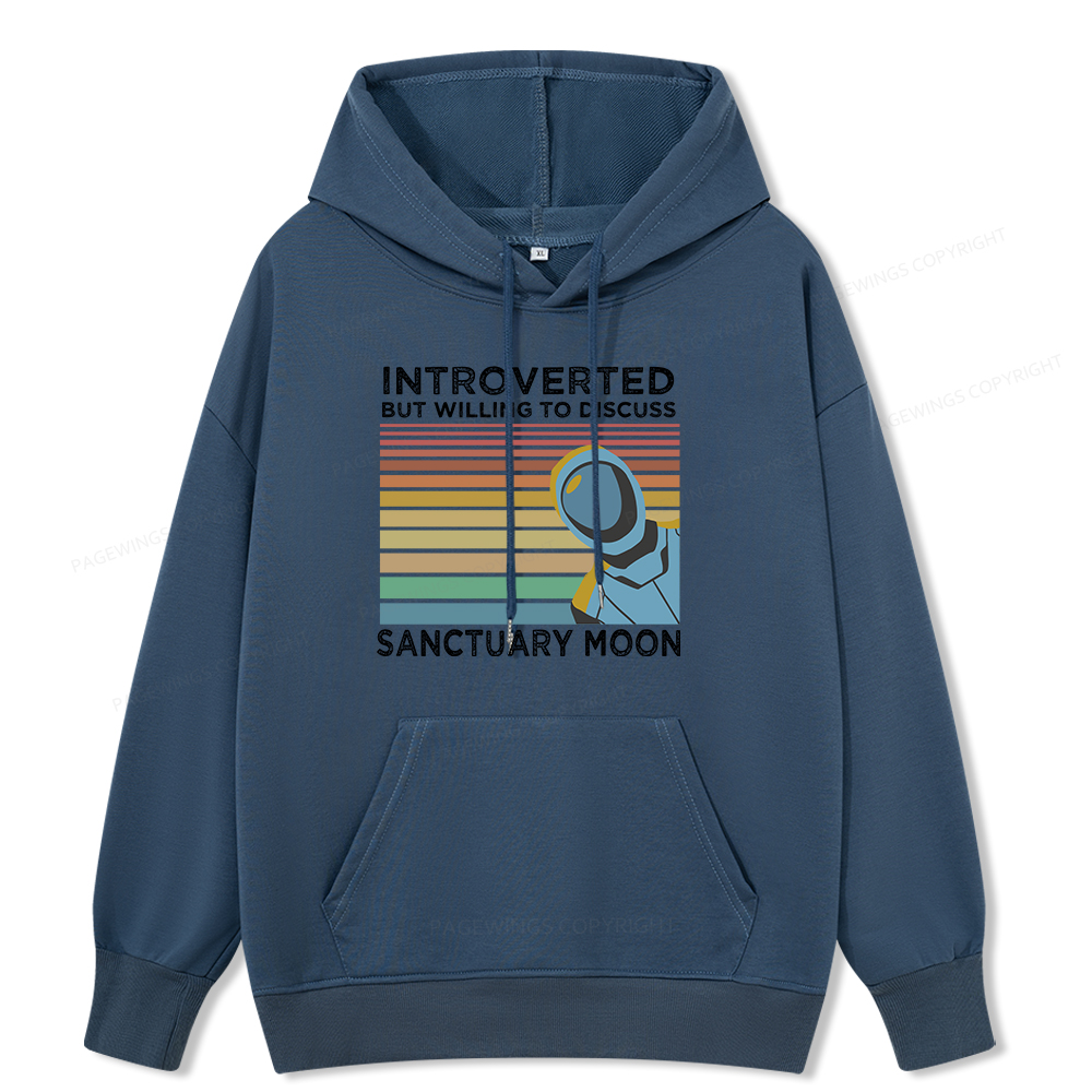 Pagewings Introverted But Willing to Discuss Sanctuary Moon Unisex Classic Hoodie