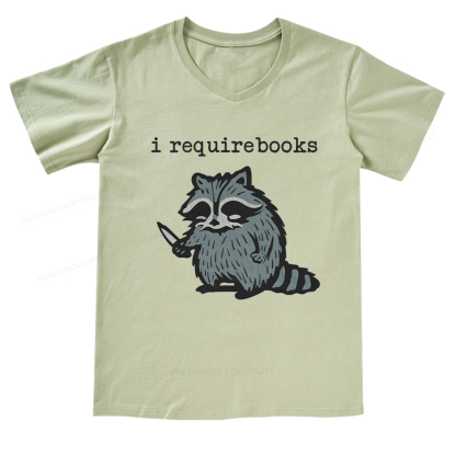 Pagewings I Require Books V-neck T-shirt
