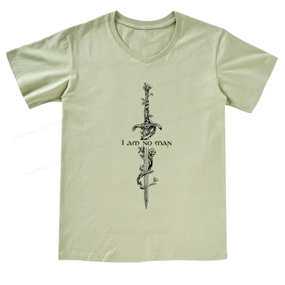 Pagewings I Am No Man V-neck T-shirt