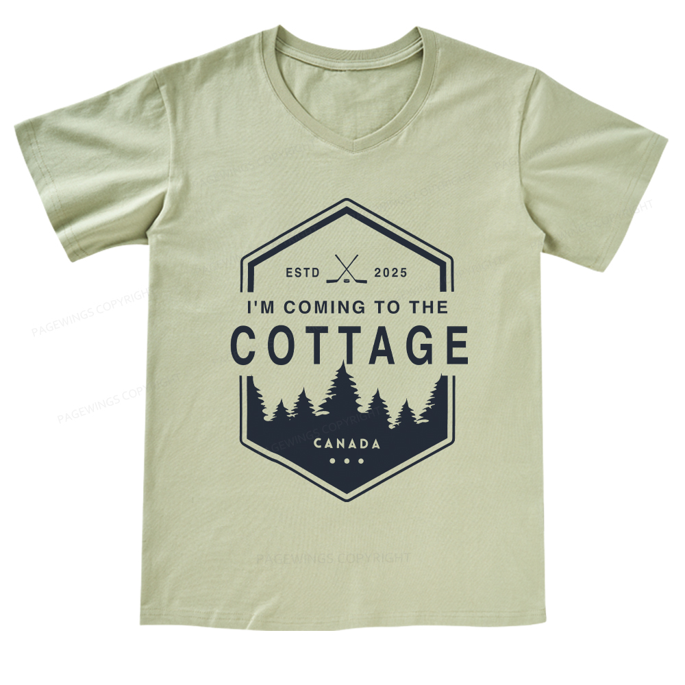 Pagewings Coming To The Cottage V-neck T-shirt