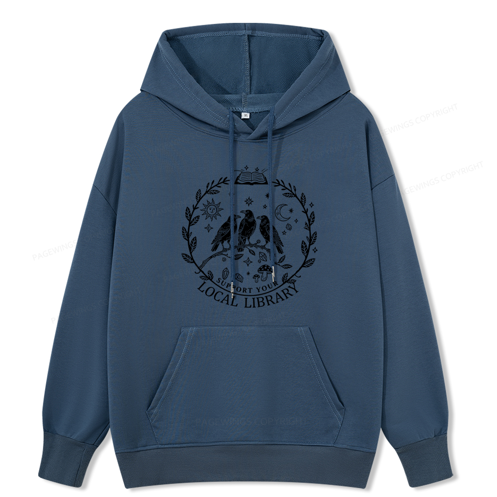 Pagewings Support Your Local Library Unisex Classic Hoodie